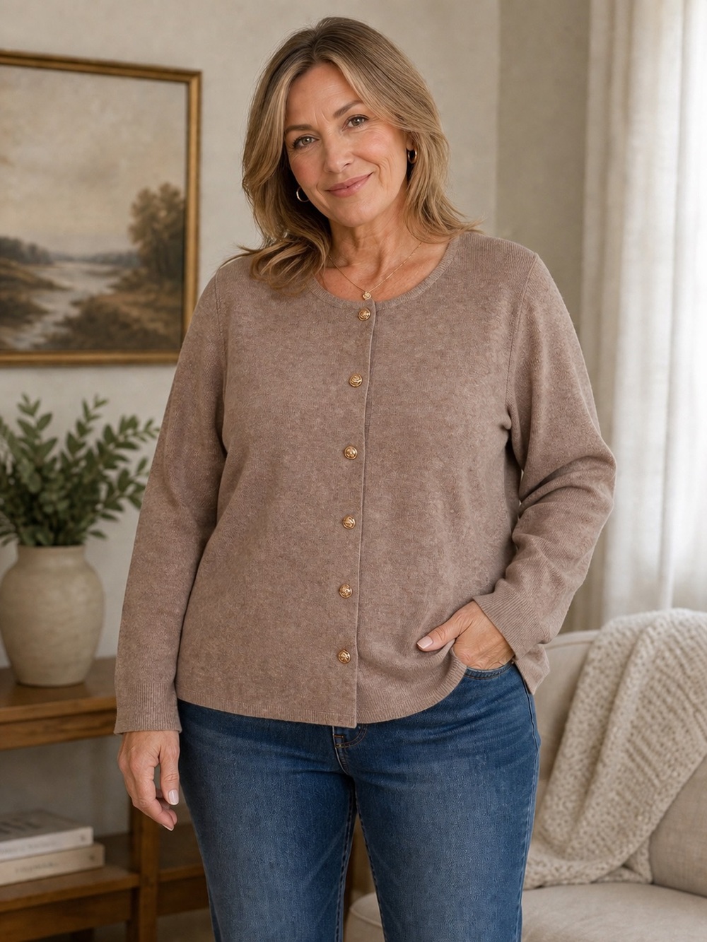 Madewell Women's Beige Cardigan Sweater
